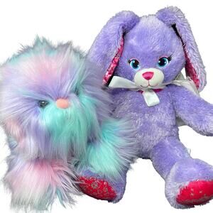 Build a Bear Purple Bunny Set Pawprincess Angora Easter Rabbit Fuzzy Pastel BABW